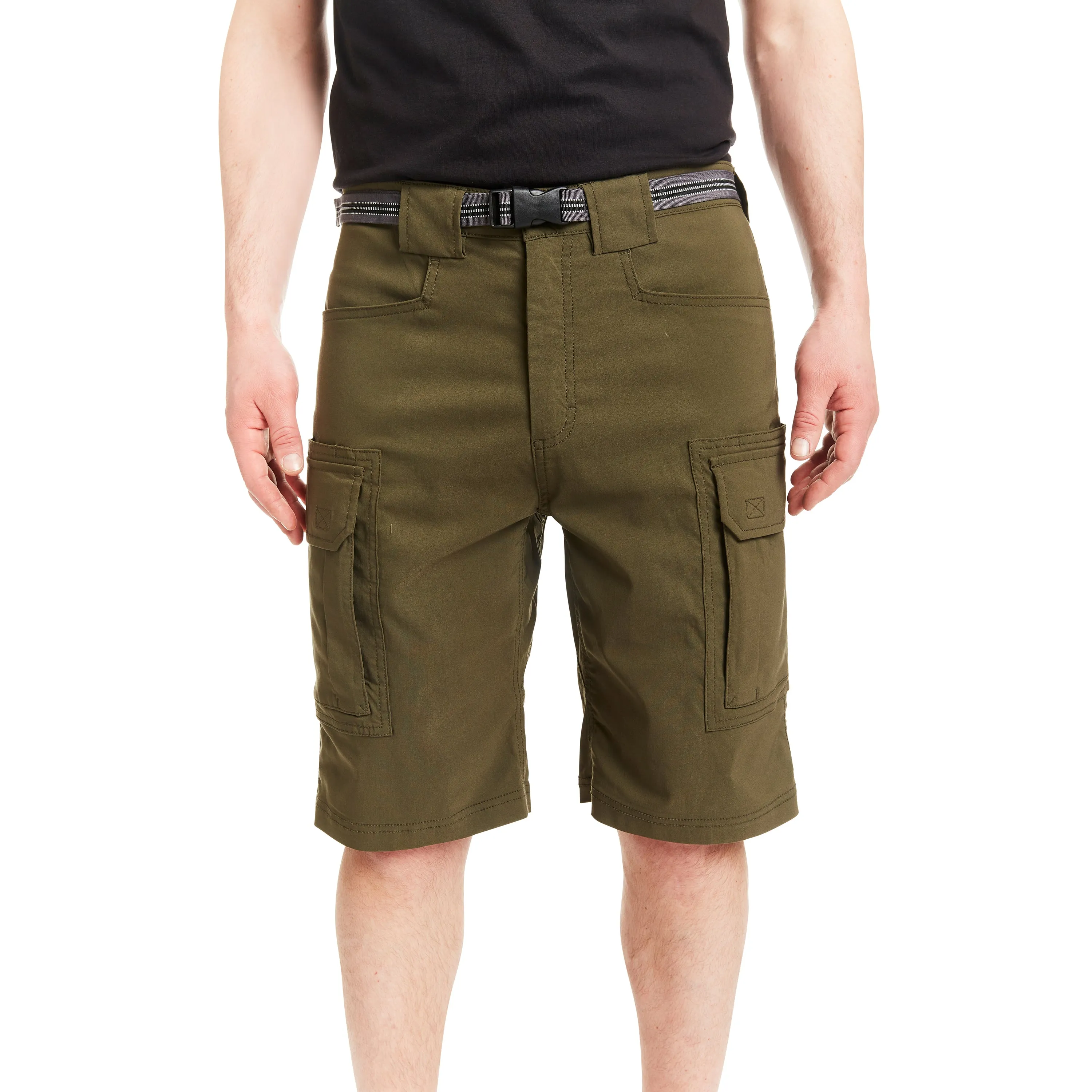 SMITH'S-STRETCH NYLON/SPANDEX BELTED CARGO SHORT