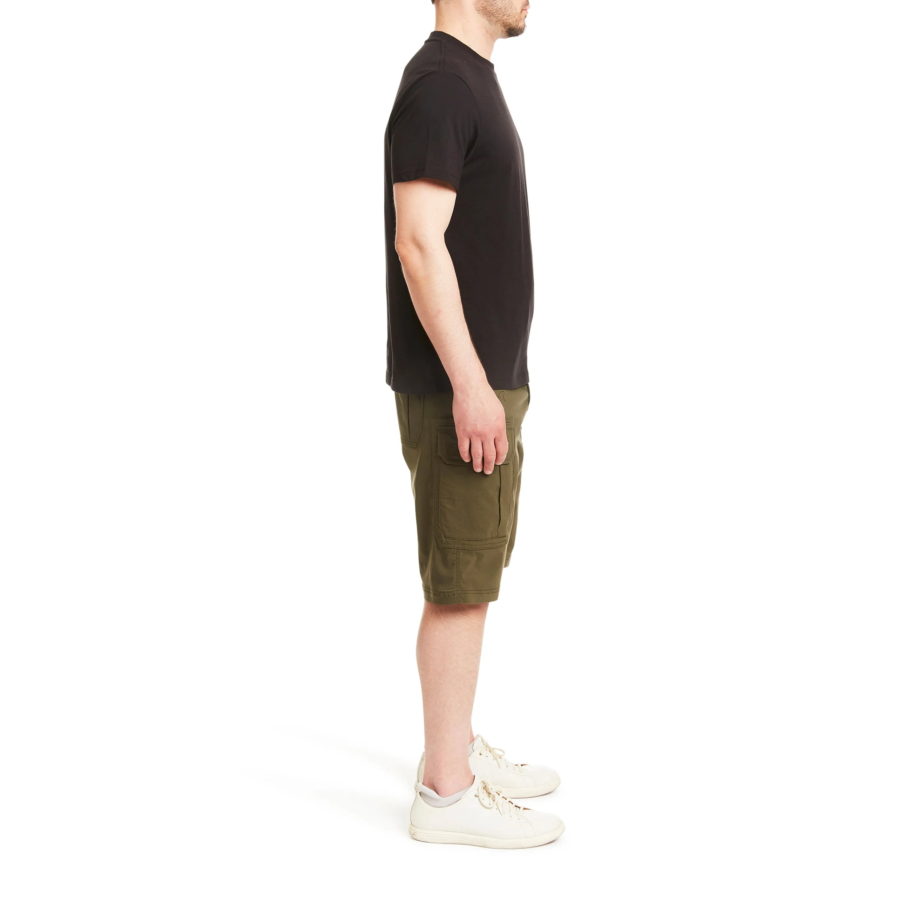 SMITH'S-STRETCH NYLON/SPANDEX BELTED CARGO SHORT