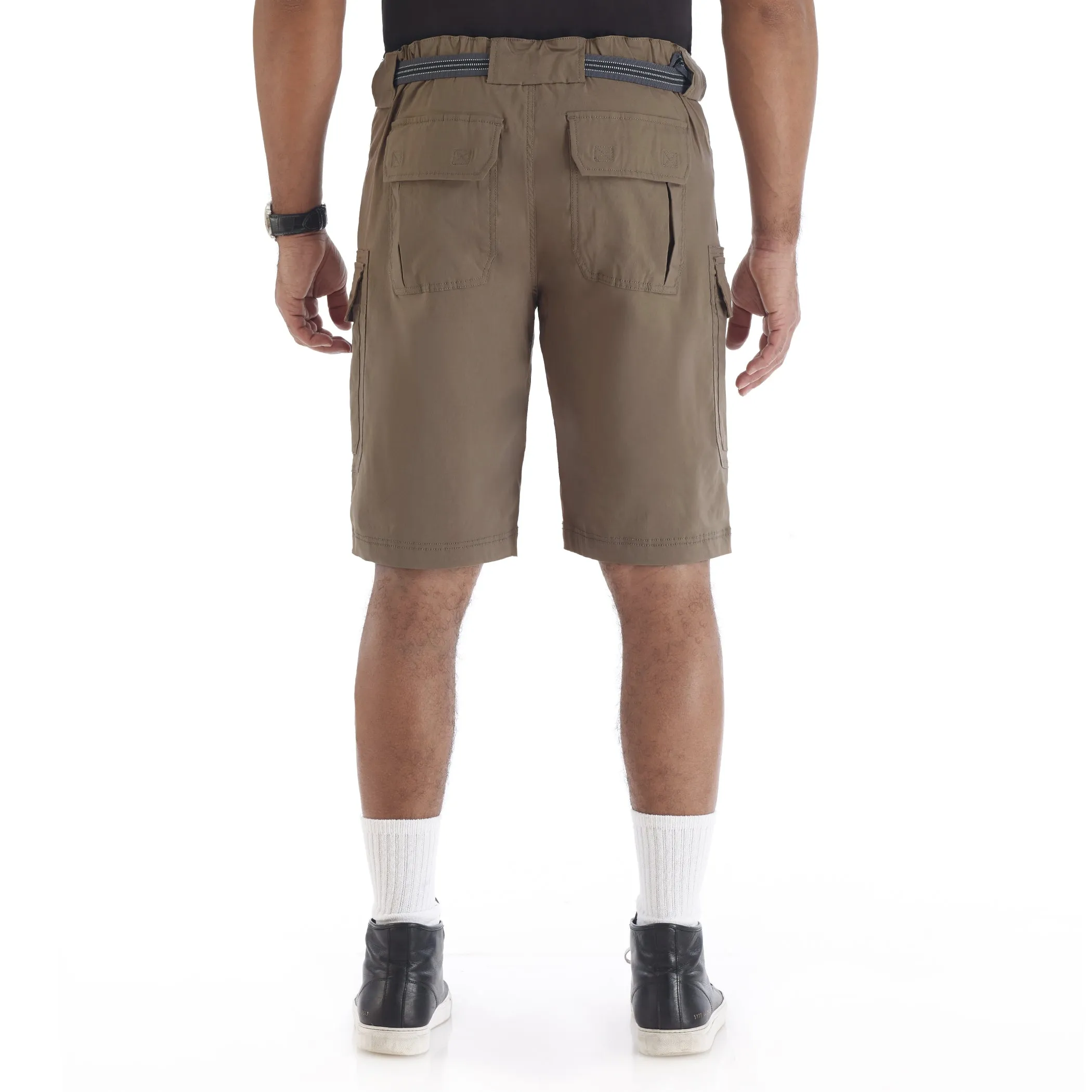 SMITH'S-STRETCH NYLON/SPANDEX BELTED CARGO SHORT