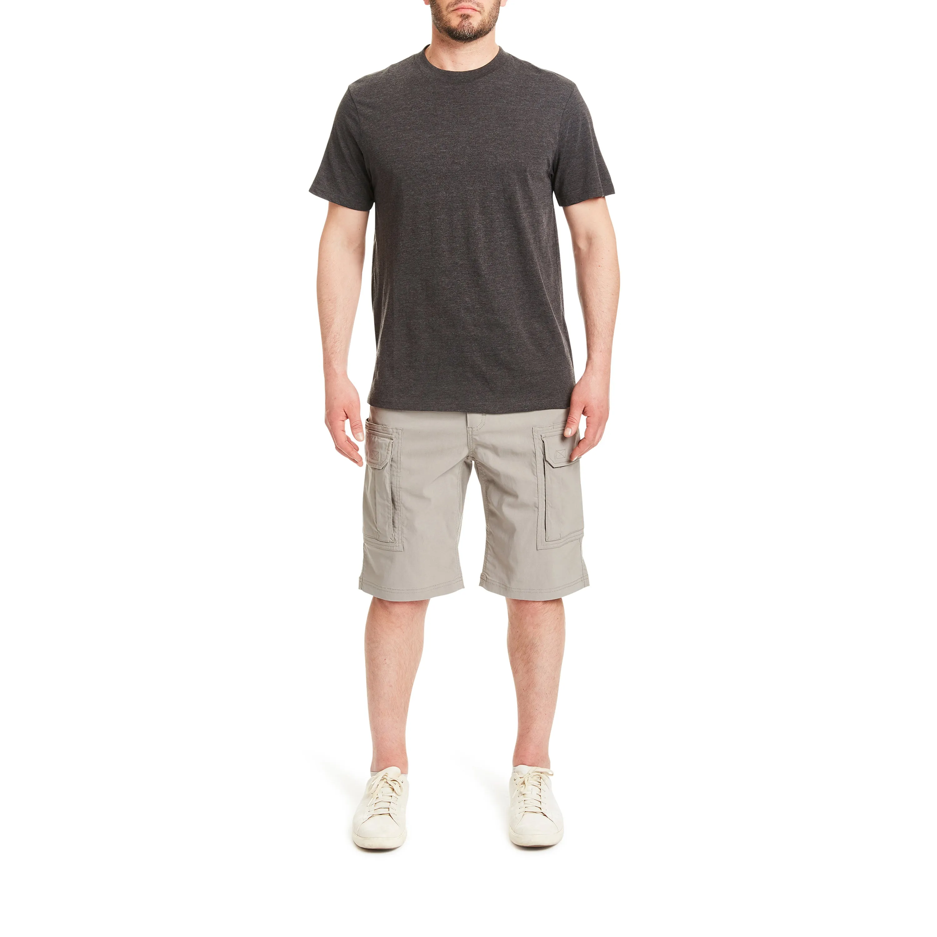 SMITH'S-STRETCH NYLON/SPANDEX BELTED CARGO SHORT