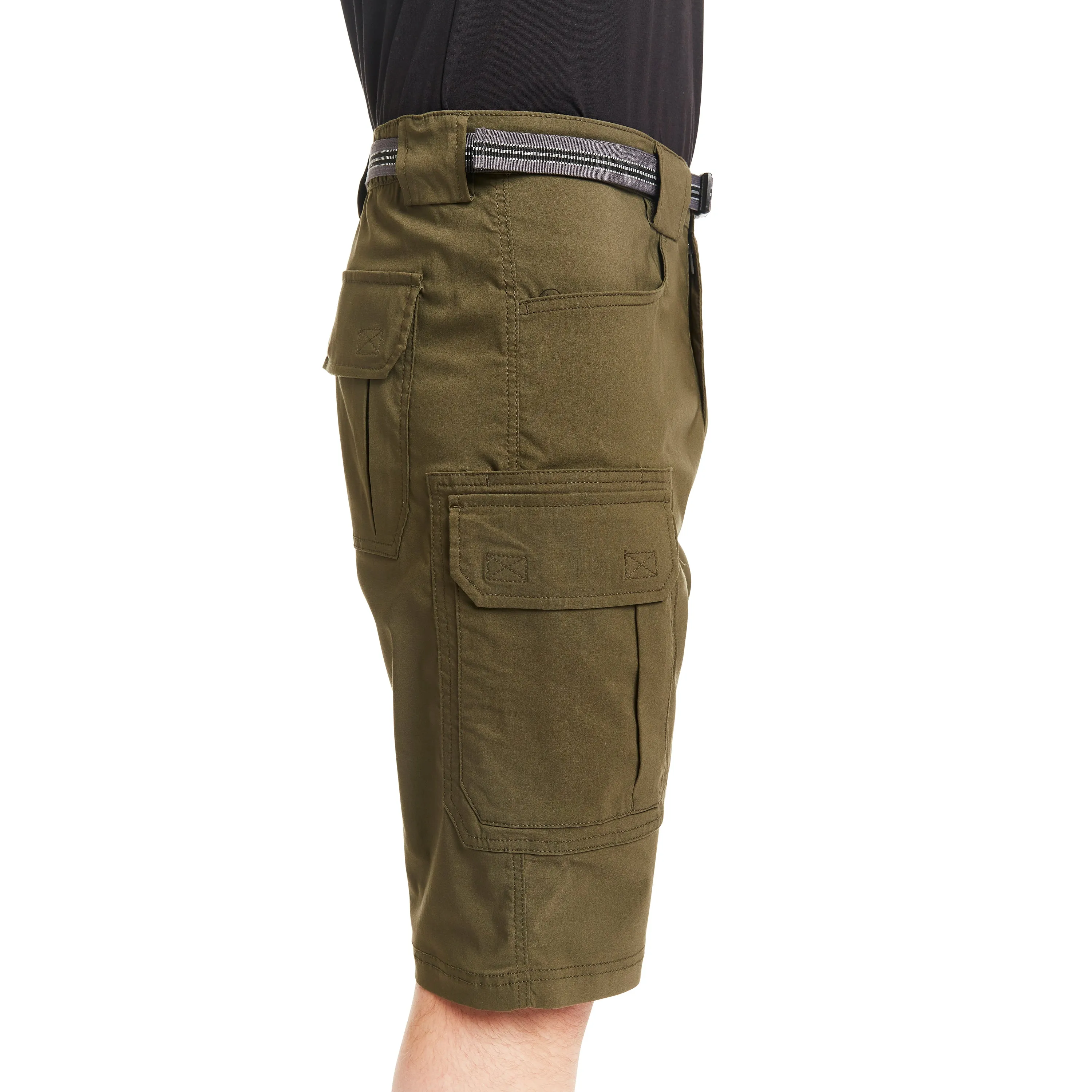 SMITH'S-STRETCH NYLON/SPANDEX BELTED CARGO SHORT
