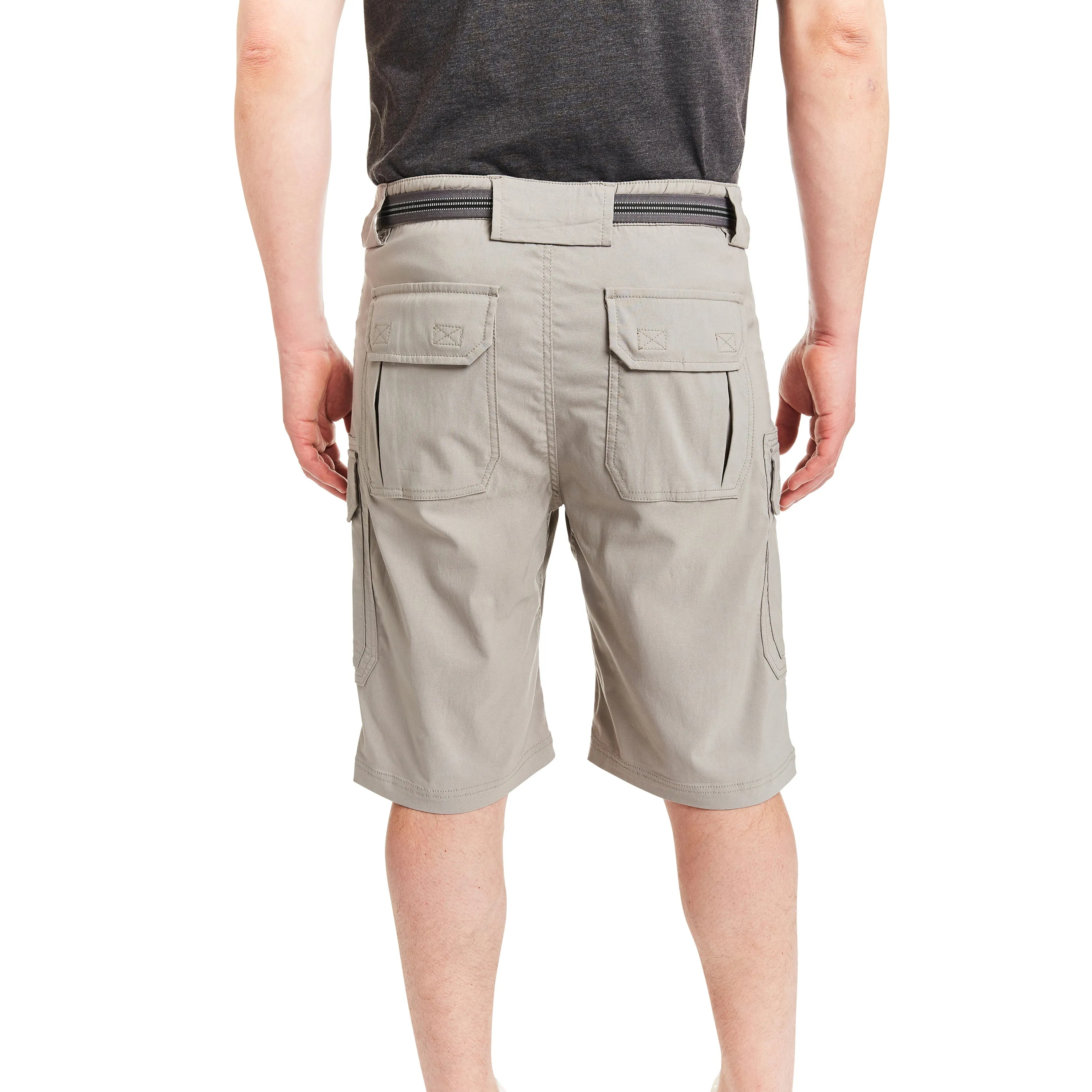 SMITH'S-STRETCH NYLON/SPANDEX BELTED CARGO SHORT
