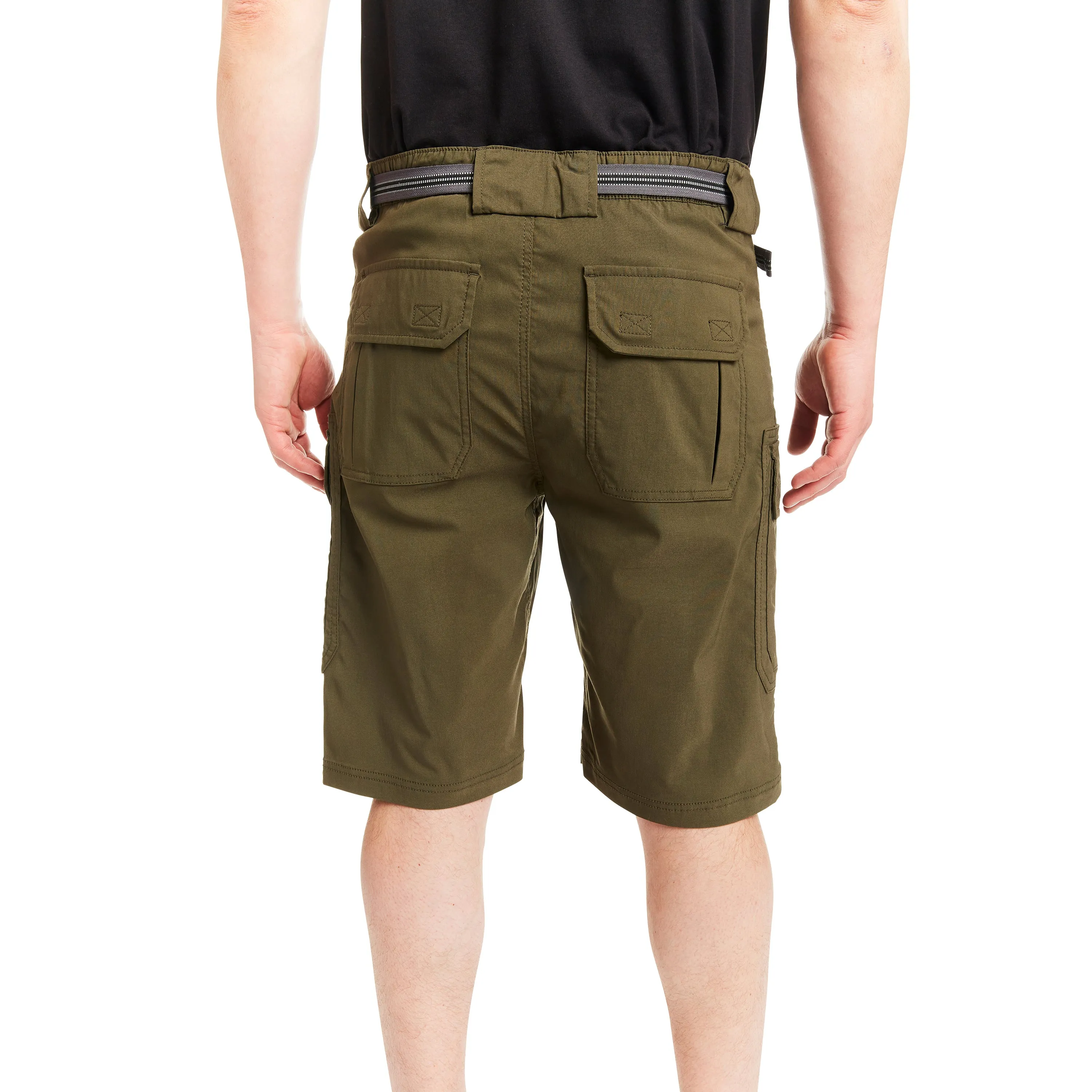 SMITH'S-STRETCH NYLON/SPANDEX BELTED CARGO SHORT