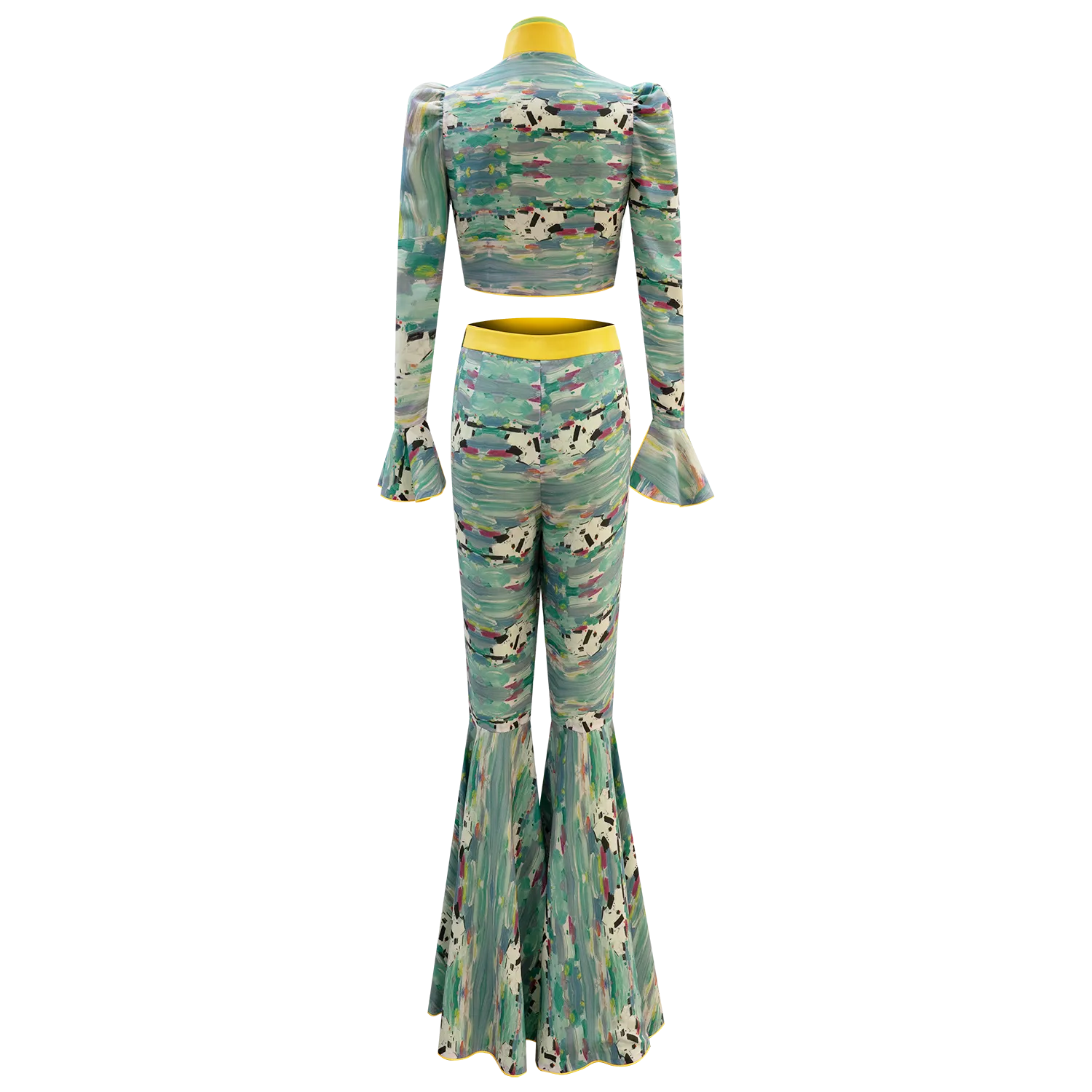 SPARKLE BY KAREN CHAN x HKMoA【LAKE ABODE】100% Silk Cheongsam Flare Pants (彩湖居) (吳冠中)