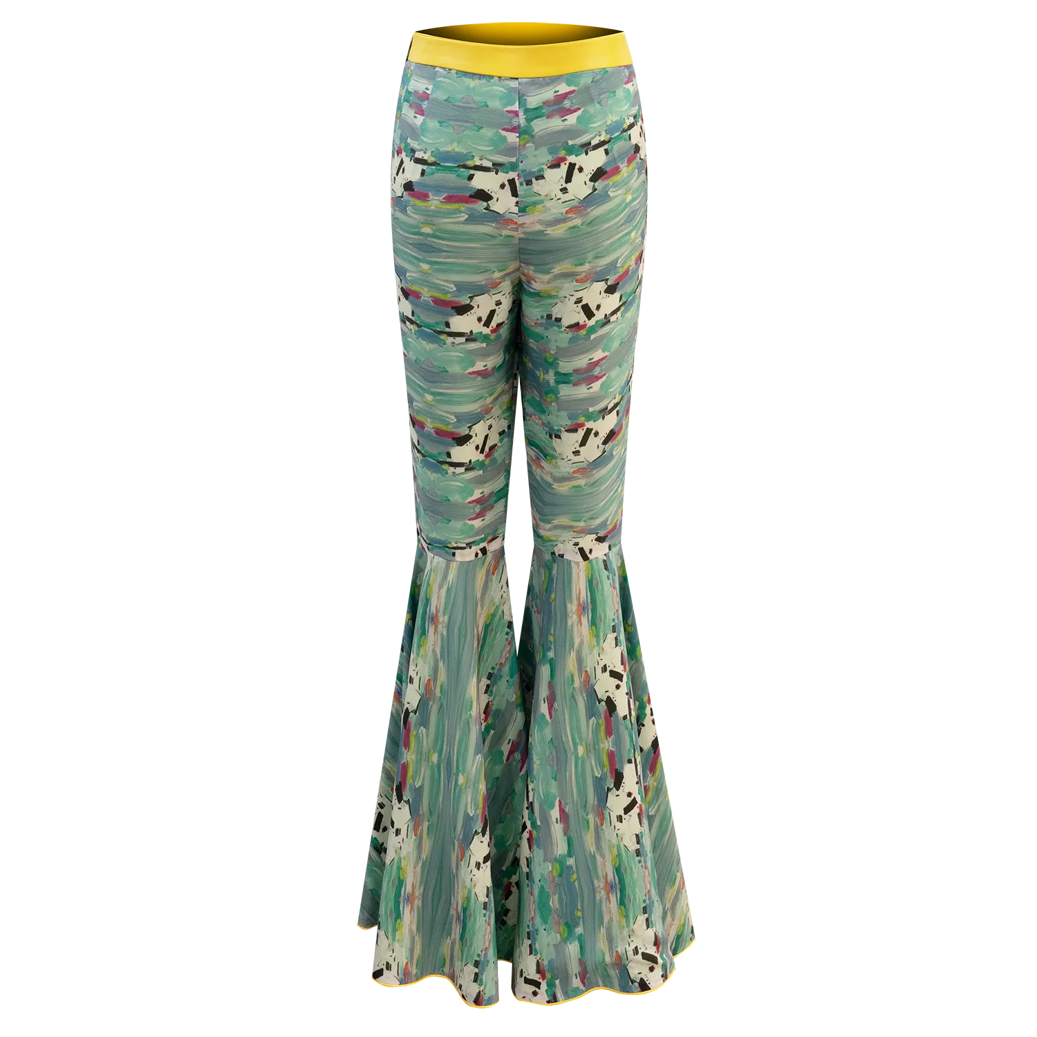 SPARKLE BY KAREN CHAN x HKMoA【LAKE ABODE】100% Silk Cheongsam Flare Pants (彩湖居) (吳冠中)