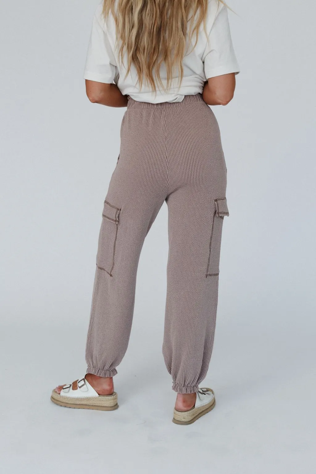 The Nest So Laid Back Textured Drawstring Pants - Acorn