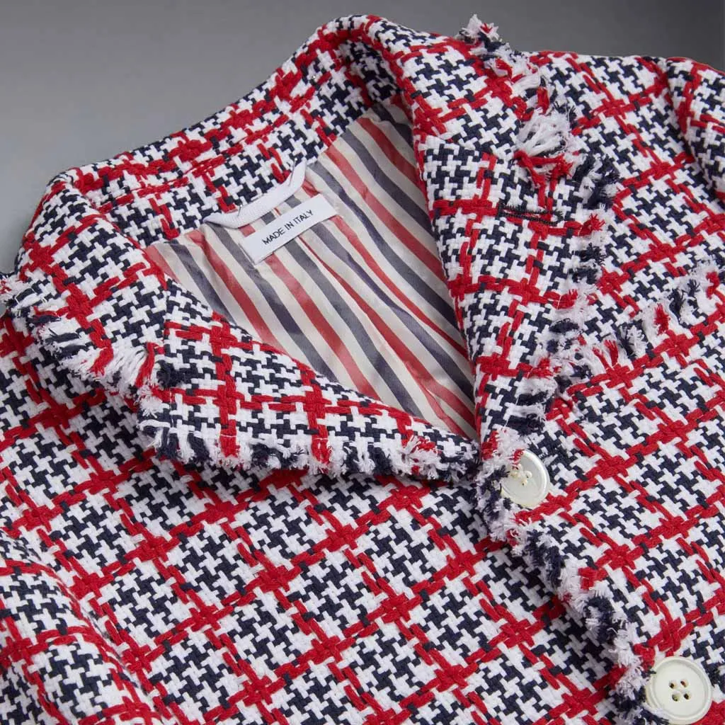 Thom Browne Kids Summer Tweed Fray Sport Coat