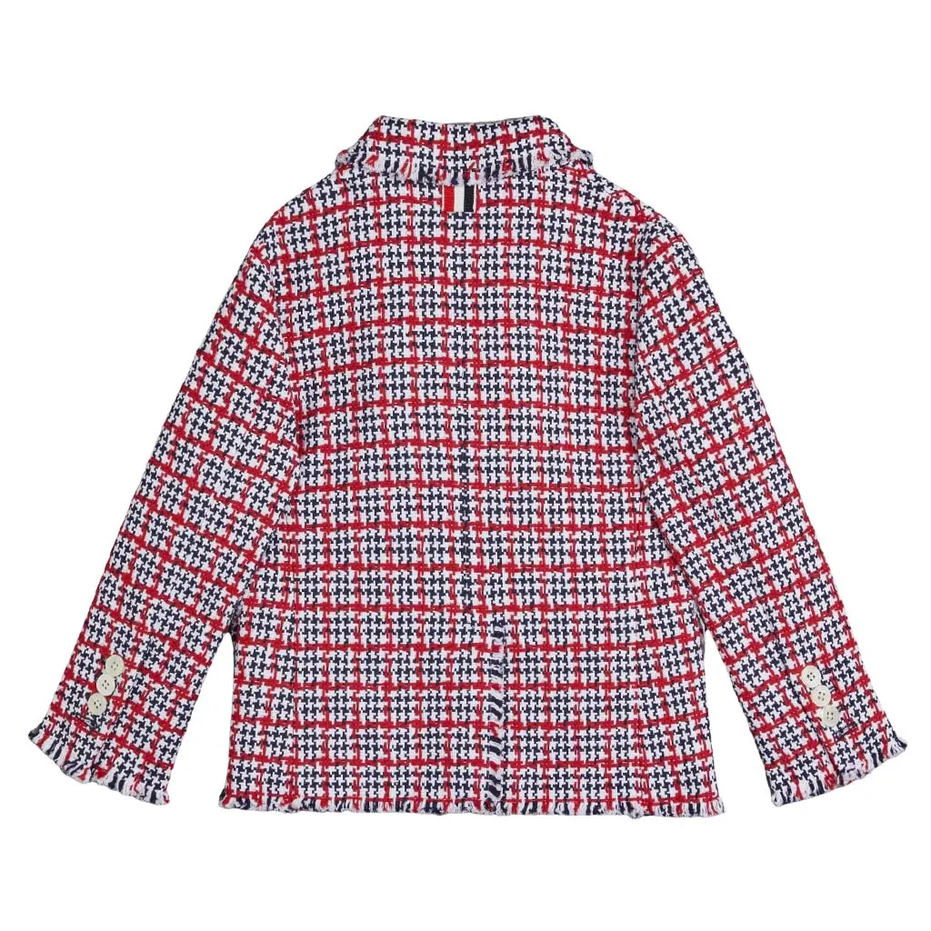 Thom Browne Kids Summer Tweed Fray Sport Coat