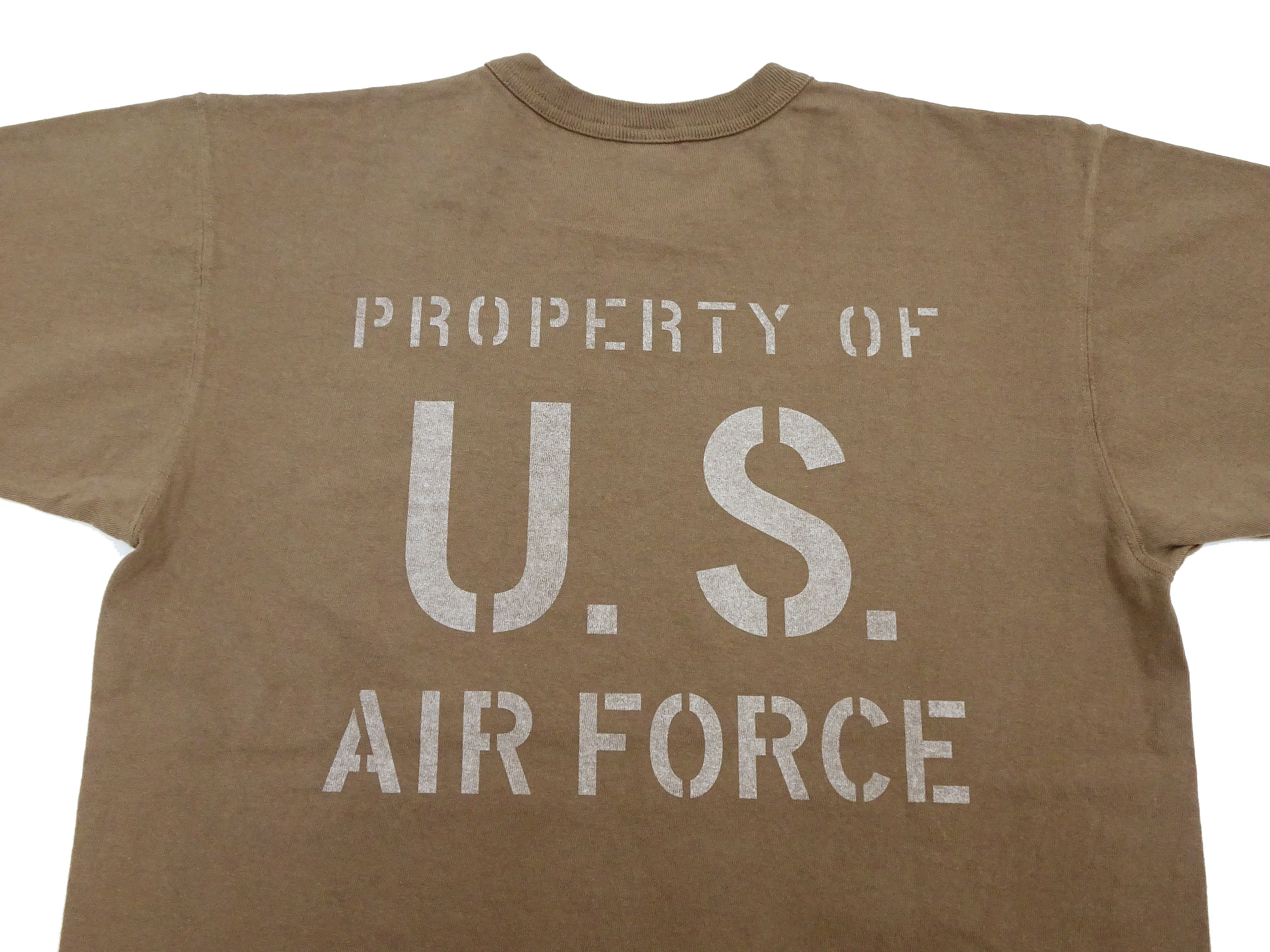 TOYS McCOY T-shirt Men's US Fifth Air Force Military Graphic Short Sleeve Loopwheeled Tee TMC2428 050 Faded-Coyote-Brown