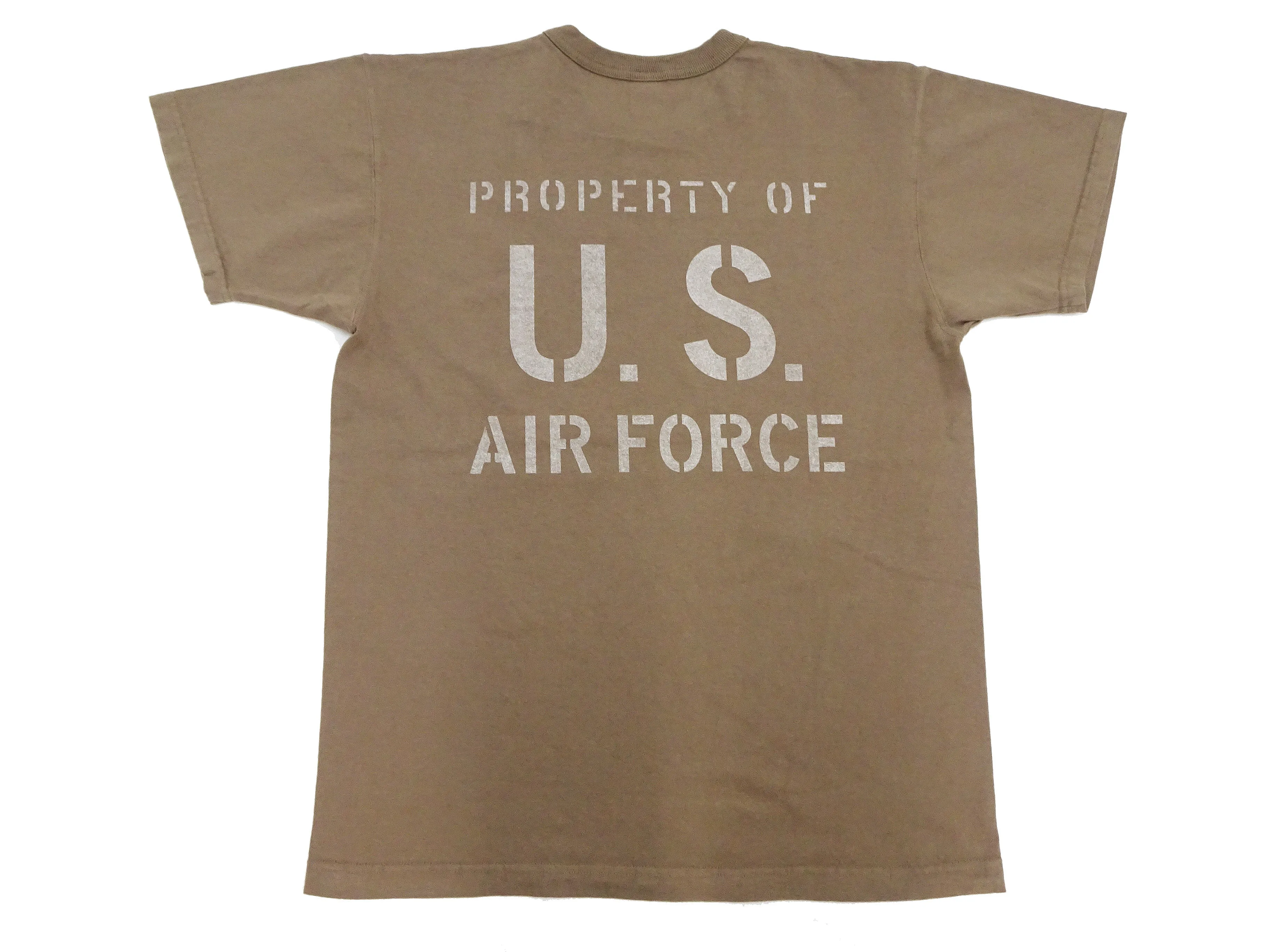 TOYS McCOY T-shirt Men's US Fifth Air Force Military Graphic Short Sleeve Loopwheeled Tee TMC2428 050 Faded-Coyote-Brown