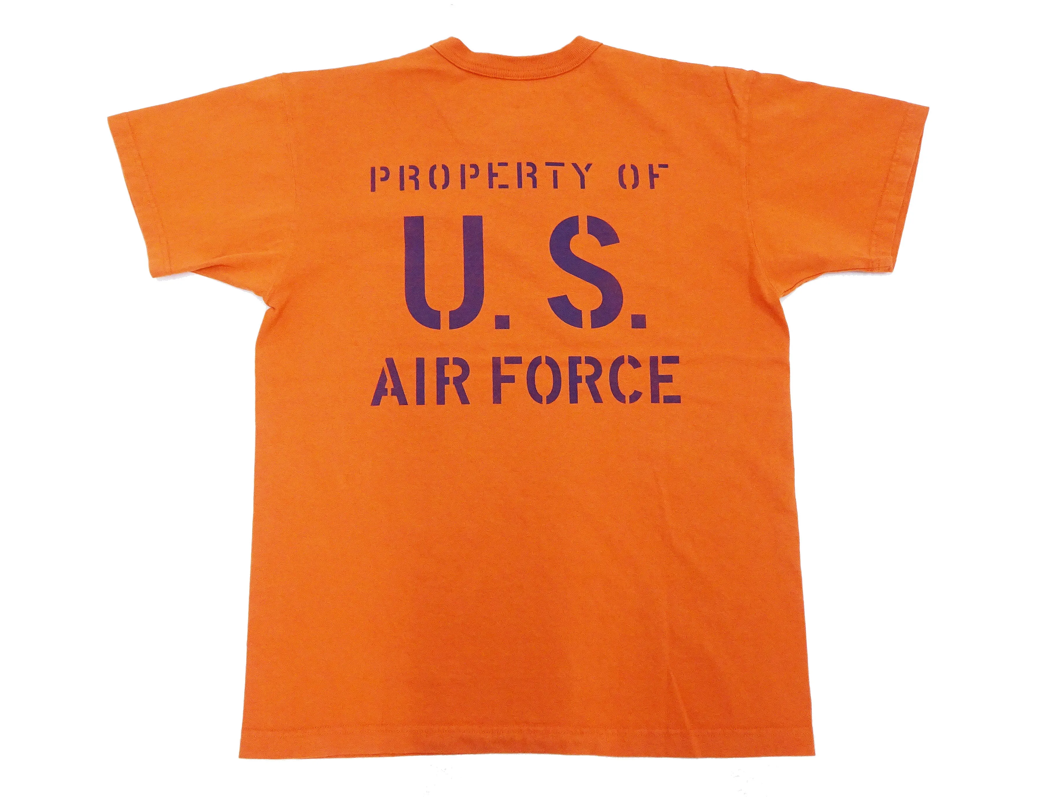 TOYS McCOY T-shirt Men's US Fifth Air Force Military Graphic Short Sleeve Loopwheeled Tee TMC2428 070 Faded-Orange
