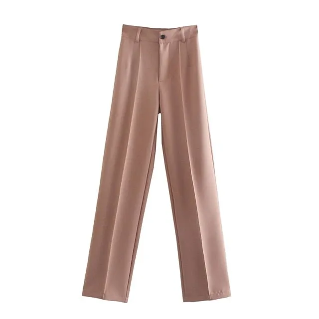 TRAF Trendy High Waist Zipper Fly Pants