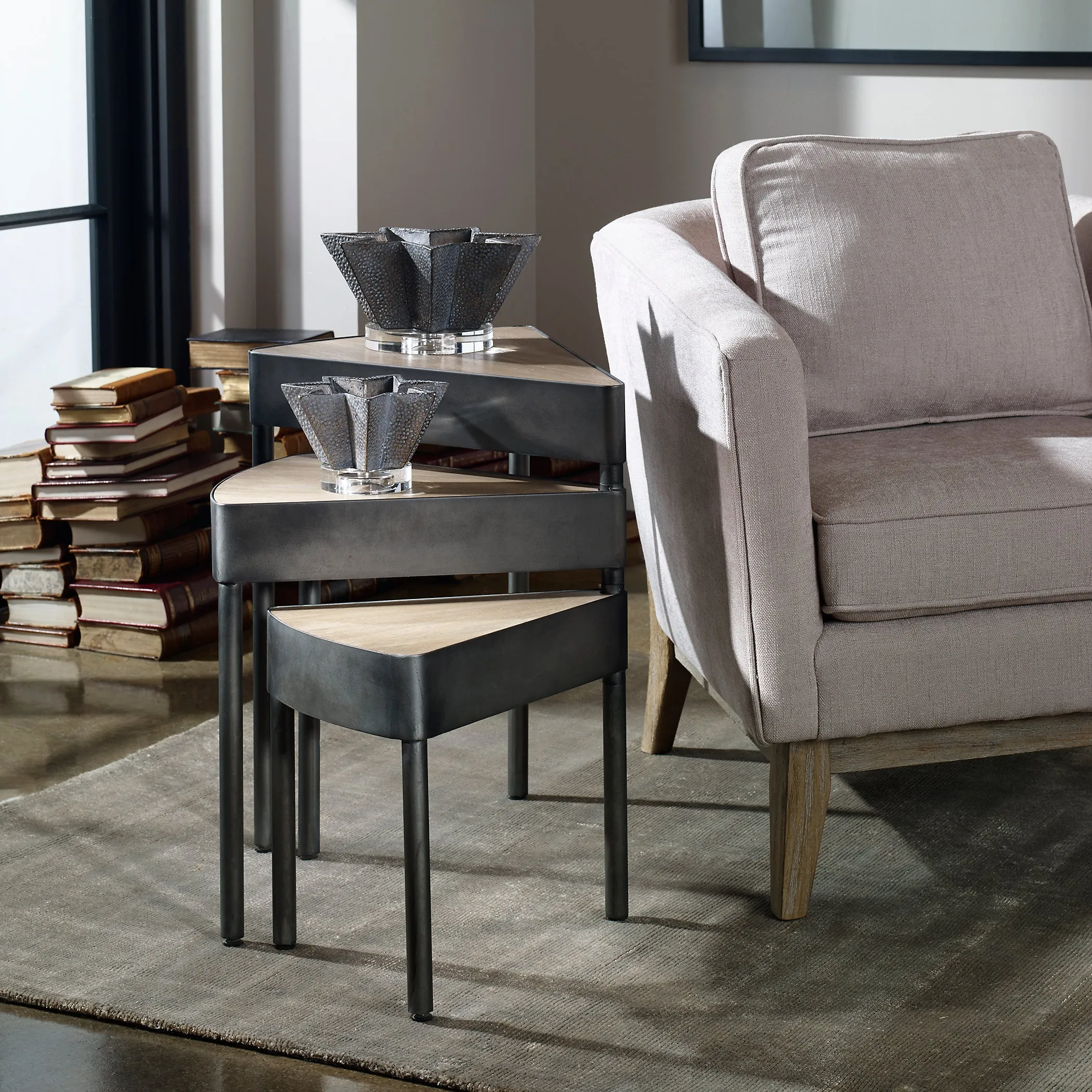 Uttermost Akito Swivel Nesting Table