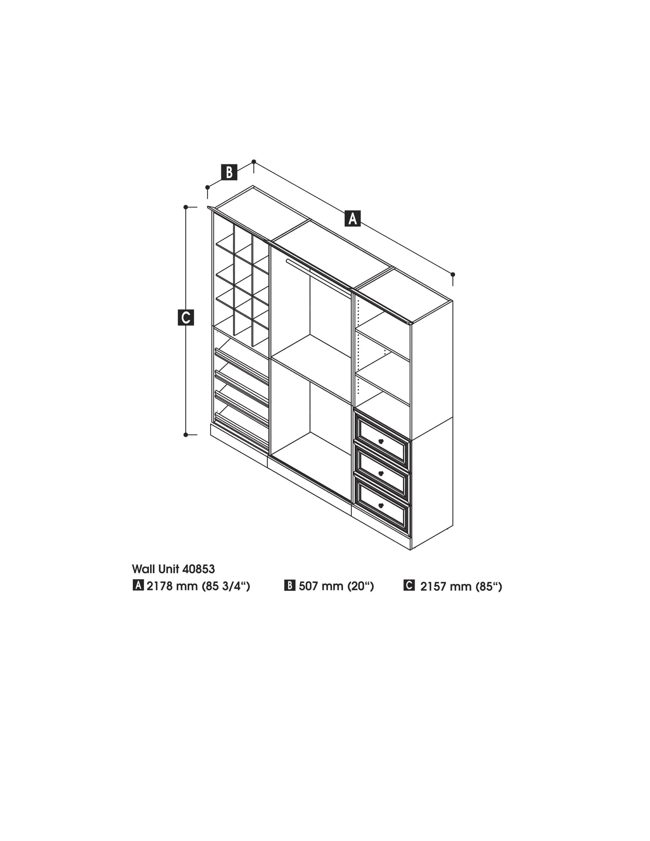 Versatile 86“ Closet Organizer - Available in 2 Colours