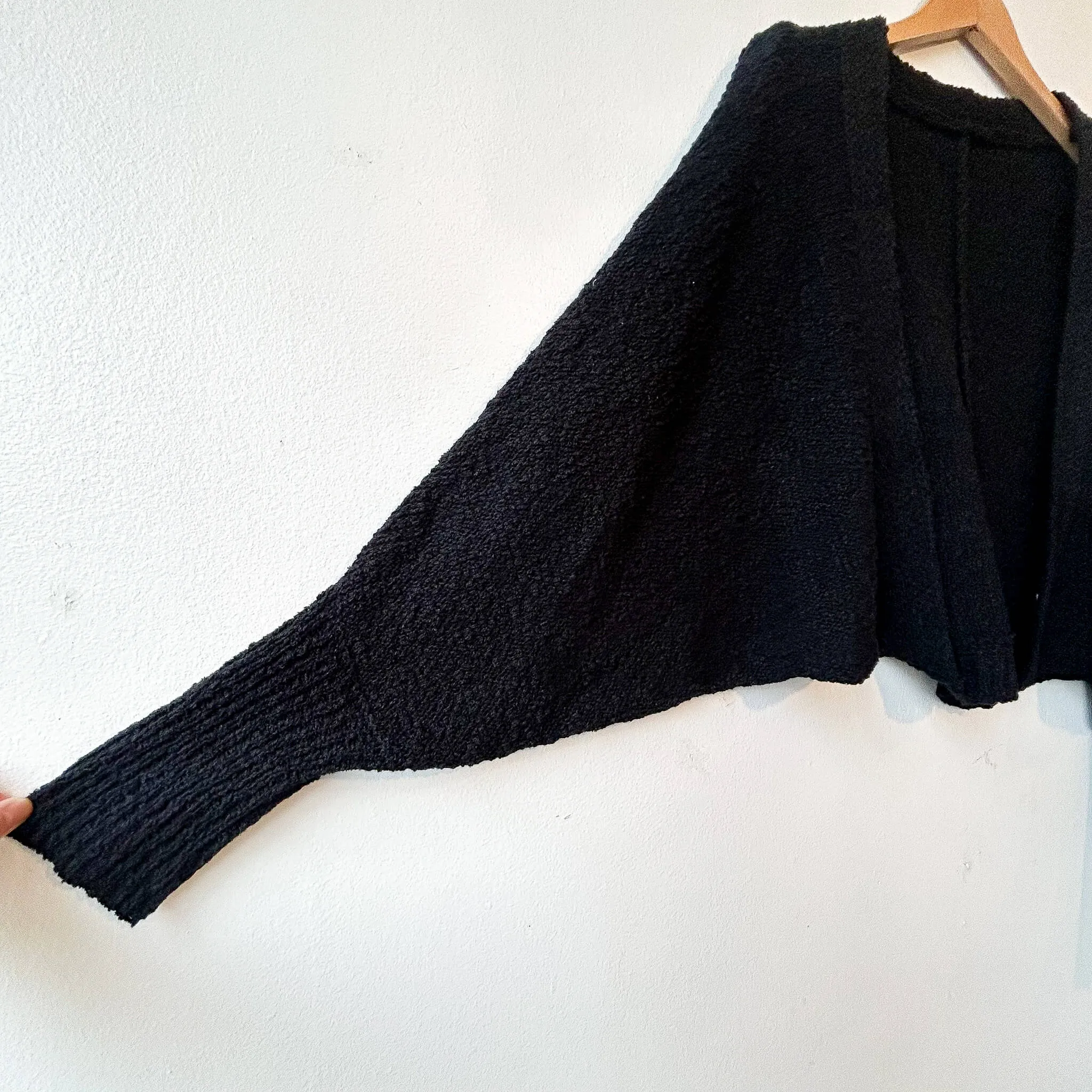 Wagen | Puff Sleeve Cotton Blend Knit Bolero