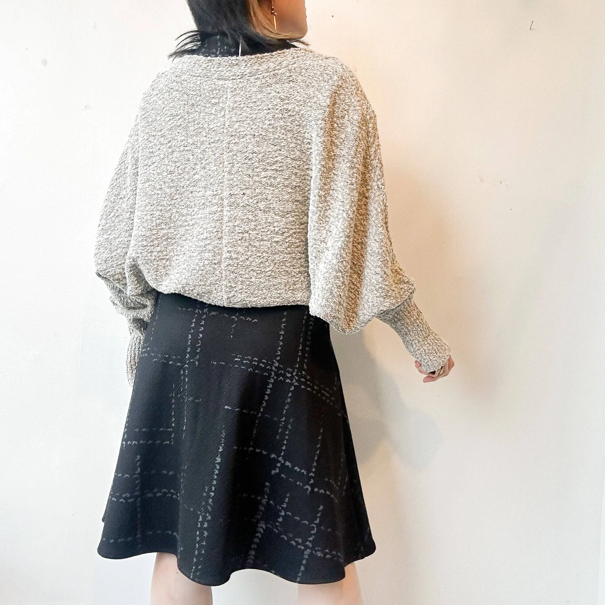 Wagen | Puff Sleeve Cotton Blend Knit Bolero
