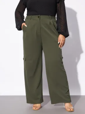Women Olive Multi Pockets Cargo Pants