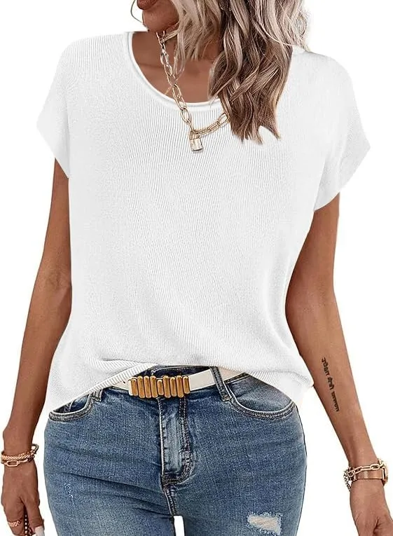 Zeagoo Short Sleeve Sweater Knit Going Out Sweater Tops