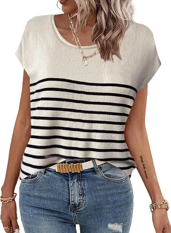 Zeagoo Short Sleeve Sweater Knit Going Out Sweater Tops