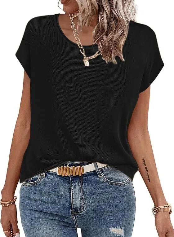 Zeagoo Short Sleeve Sweater Knit Going Out Sweater Tops