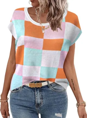 Zeagoo Short Sleeve Sweater Knit Going Out Sweater Tops