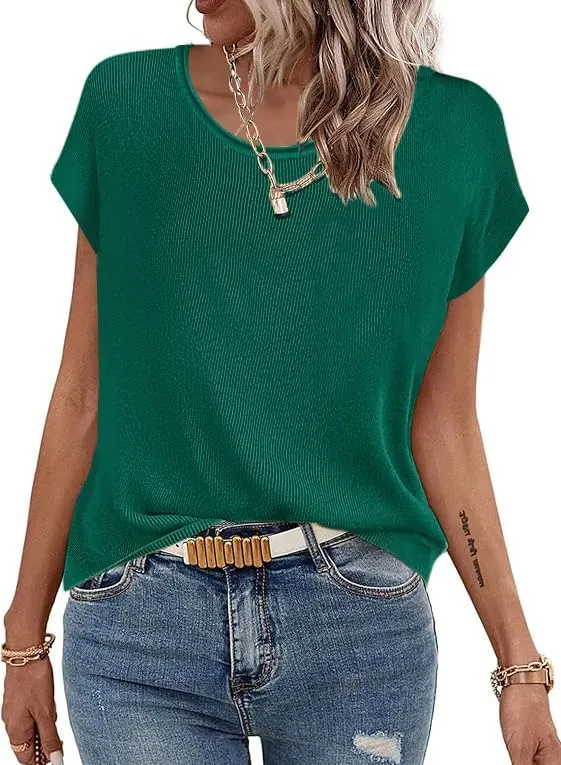 Zeagoo Short Sleeve Sweater Knit Going Out Sweater Tops