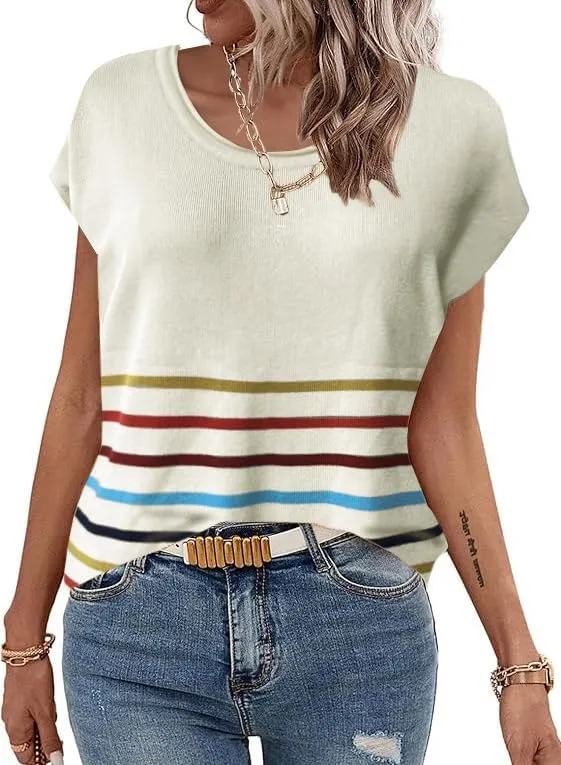 Zeagoo Short Sleeve Sweater Knit Going Out Sweater Tops